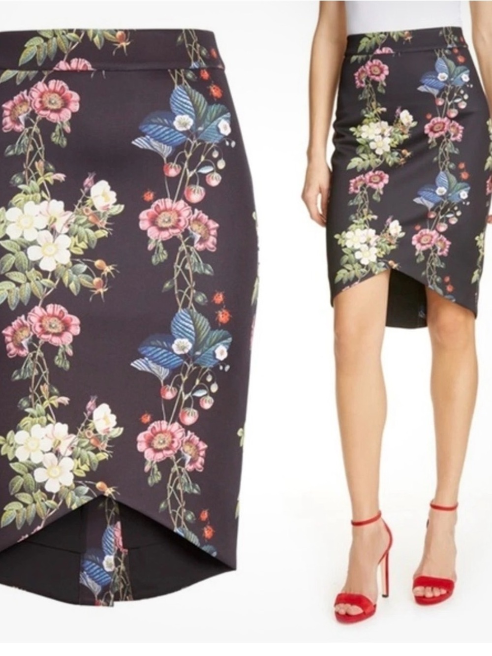 Ted Baker Ruella Floral Oracle Pencil Skirt Floral Size 5 = US size 12
